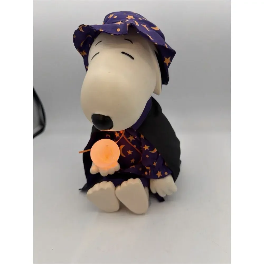 VINTAGE 1997 GEMMY HALLOWEEN DANCING WIZARD SNOOPY PEANUTS Lights Music Tested